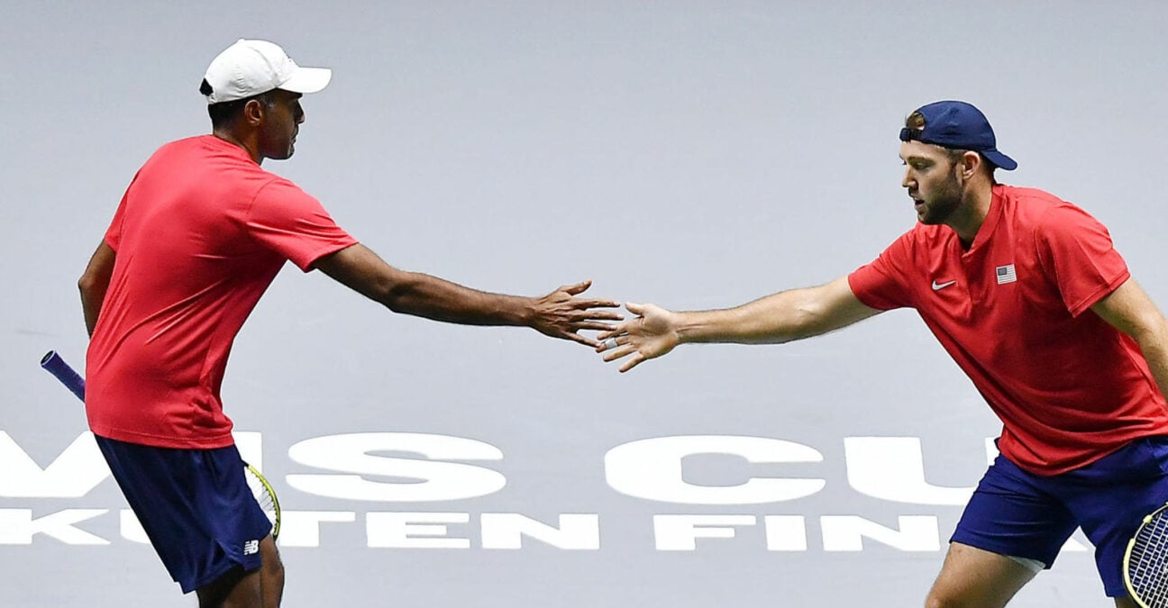 Rajeev Ram and Jack Sock at the 2021 Davis Cup