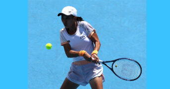 China's Zhang Shuai in action during her third round match at the 2023 Australian Open