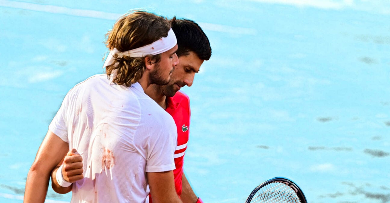 Stefanos Tsitsipas and Novak Djokovic, 2021