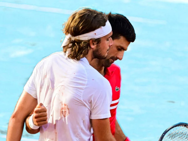Stefanos Tsitsipas and Novak Djokovic, 2021