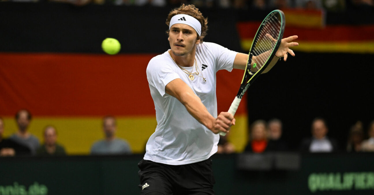 Alexnder Zverev in action during the Davis Cup 2023 Qualifiers