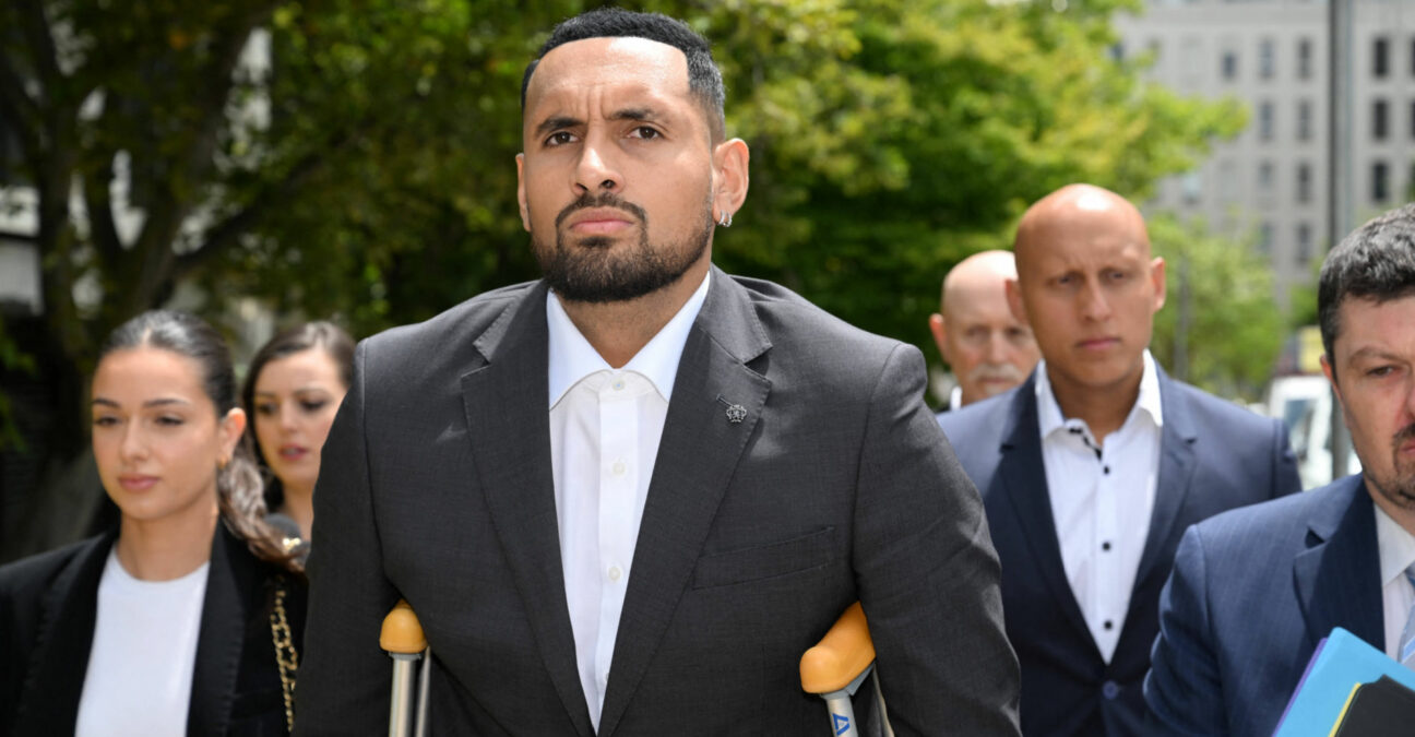 Nick Kyrgios arrives at the ACT Magistrates Court in Canberra, Australia, February 3, 2023