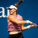 Rebecca Peterson of Sweden in action during the first round of the 2022 US Open