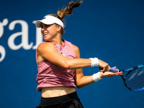 Rebecca Peterson of Sweden in action during the first round of the 2022 US Open
