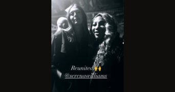 Maria Sharapova and Serena Williams at a fashion show in London on Monday
