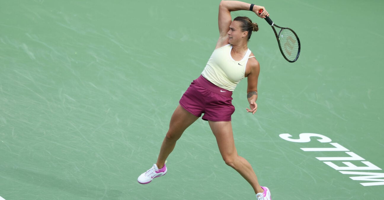 Aryna Sabalenka (Blr) at the 2023 BNP Paribas Open at Indian Wells
