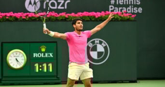 Carlos Alcaraz at the 2023 BNP Paribas Open in Indian Wells