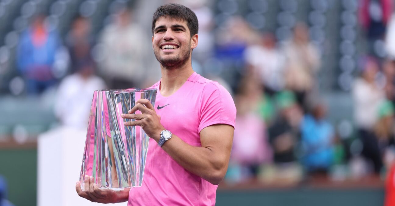 Carlos Alcaraz trophy Indian Wells
