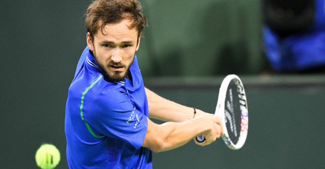 Daniil Medvedev at the 2023 BNP Paribas Open at Indian Wells Tennis Garden.