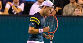 Diego Schwartzman (ARG) at the 2022 Rolex Paris Masters