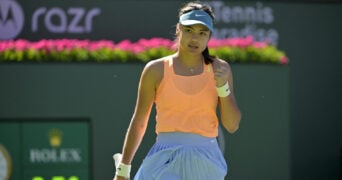 Emma Raducanu on day 4 of the 2023 BNP Paribas Open at the Indian Wells Tennis Garden