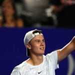 Denmark's Holger Rune after winning his quarter final match against Italy's Matteo Berrettini by walkover at the ATP Mexican Open