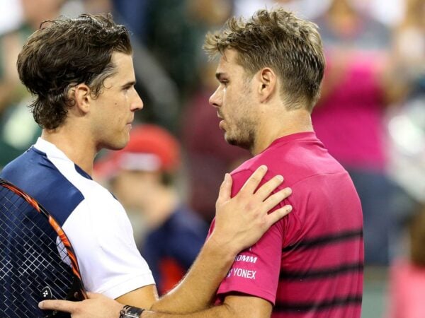 Dominic Thiem Stan Wawrinka Indian Wells handshake