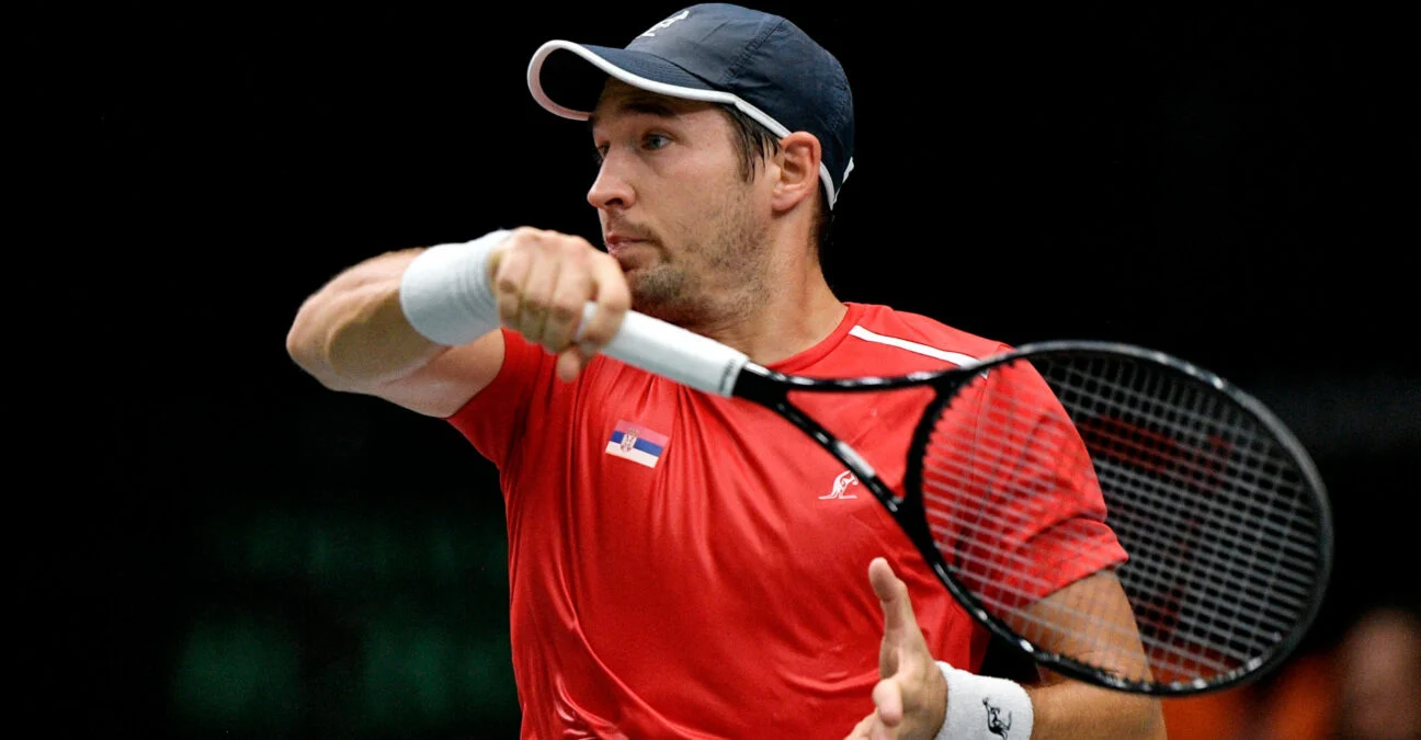 Dusan Lajovic at the 2022 Davis Cup