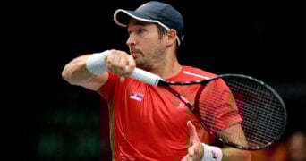 Dusan Lajovic at the 2022 Davis Cup