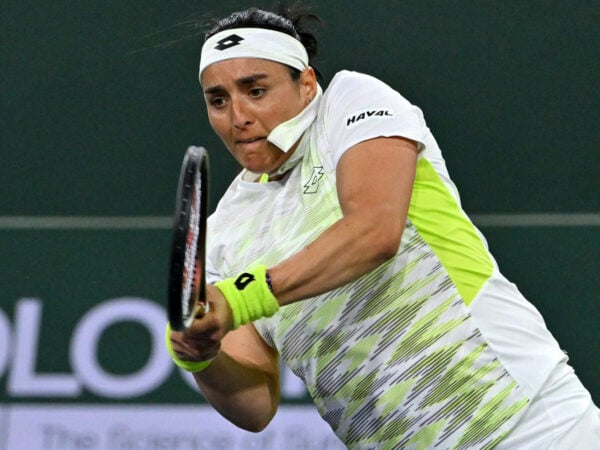 Ons Jabeur at the 2023 BNP Paribas Open at the Indian Wells Tennis Garden.