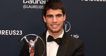 Carlos Alcaraz with the Laureus Breakthrough of the Year award in Paris