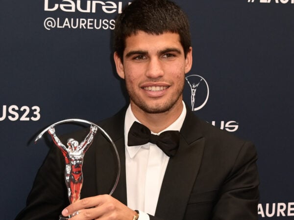 Carlos Alcaraz with the Laureus Breakthrough of the Year award in Paris