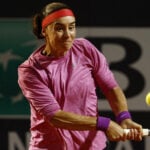 Ukraine's Anhelina Kalinina in action during the 2023 Italian Open