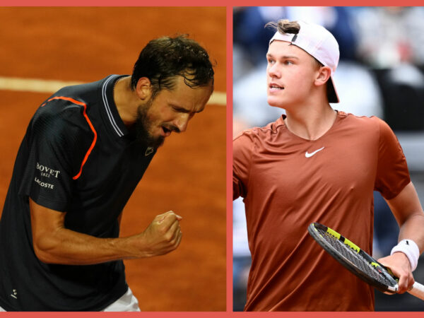 Daniil Medvedev and Holger Rune at the 2023 Rome Masters