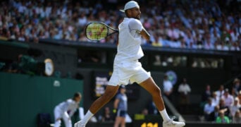 Nick Kyrgios at the 2022 Wimbledon Championships