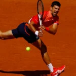 Novak Djokovic during his first round match at 2023 Roland-Garros