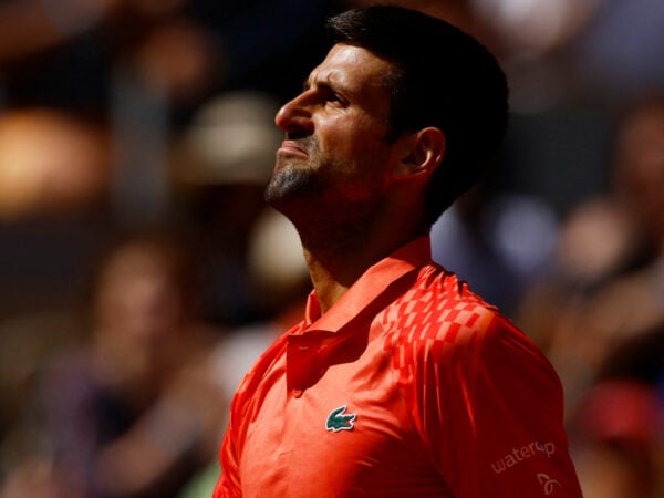 Novak Djokovic during his first round match at 2023 Roland-Garros