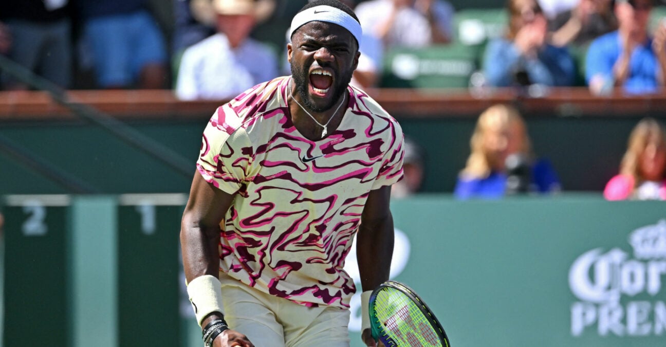 Francis Tiafoe at the 2023 BNP Paribas Open at the Indian Wells Tennis Garden.