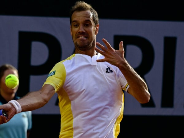 Richard Gasquet during his first round match at the 2023 French Open