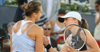 Aryna Sabalenka and Iga Świątek at the 2023 Mutua Madrid Open