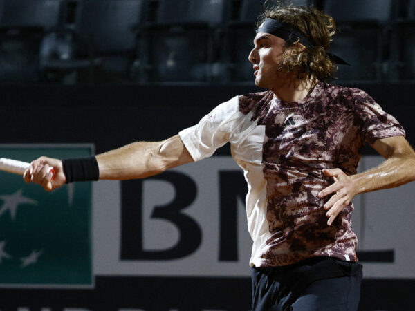 Greece's Stefanos Tsitsipas in action during the 2023 Italian Open