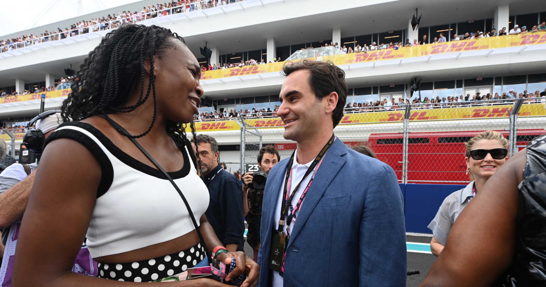 Venus Williams and Roger Federer, Miami 2023, Formula 1