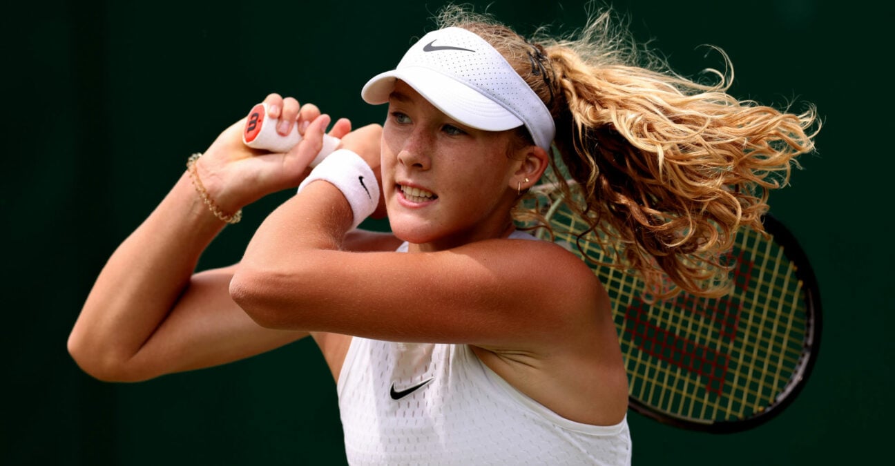 Mirra Andreeva during her third round match at Wimbledon 2023