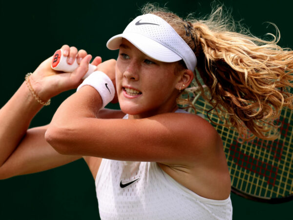 Mirra Andreeva during her third round match at Wimbledon 2023