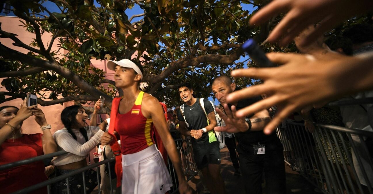 Carlos Alcaraz arrives at the Hopman Cup