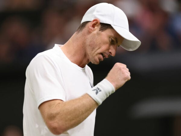 Andy Murray during his second round match at the 2023 Wimbledon Championships