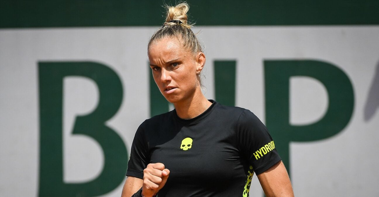 Arantxa Rus fist pump at Roland-Garros 2023