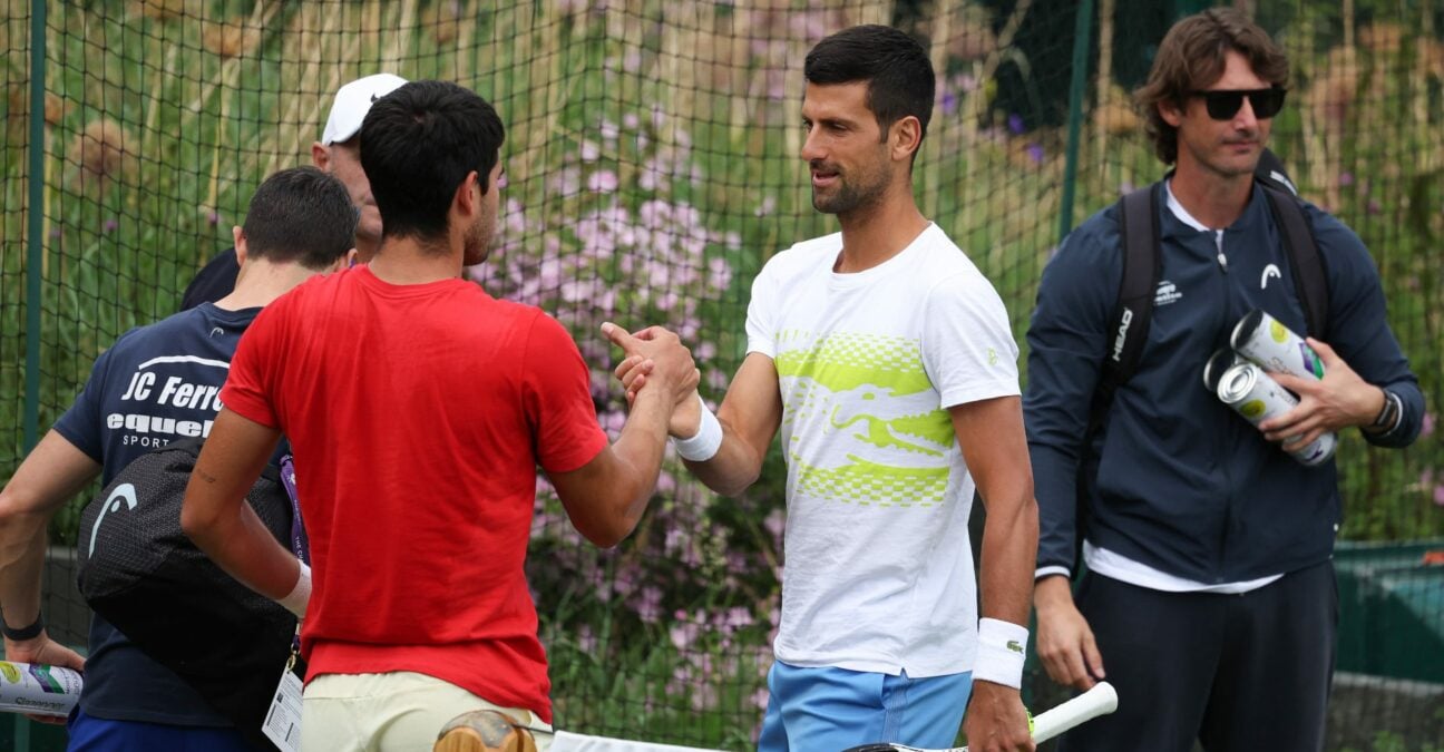 Carlos Alcaraz and Novak Djokovic (Action Plus/Panoramic)