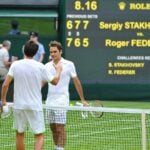 Roger Federer and Sergiy Stakhovsky Wimbledon 2013