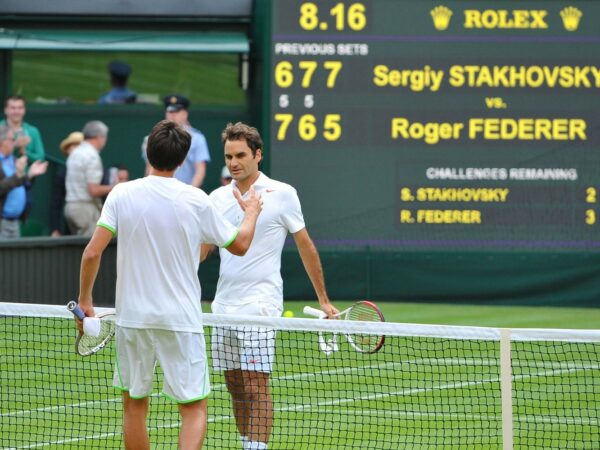 Roger Federer and Sergiy Stakhovsky Wimbledon 2013