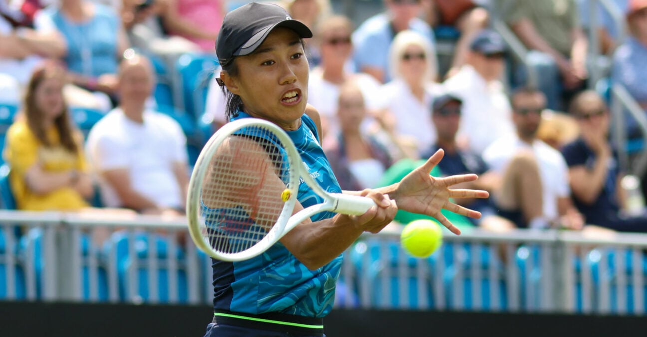 Shuai Zhang at the 2023 Rothesay International in Eastbourne