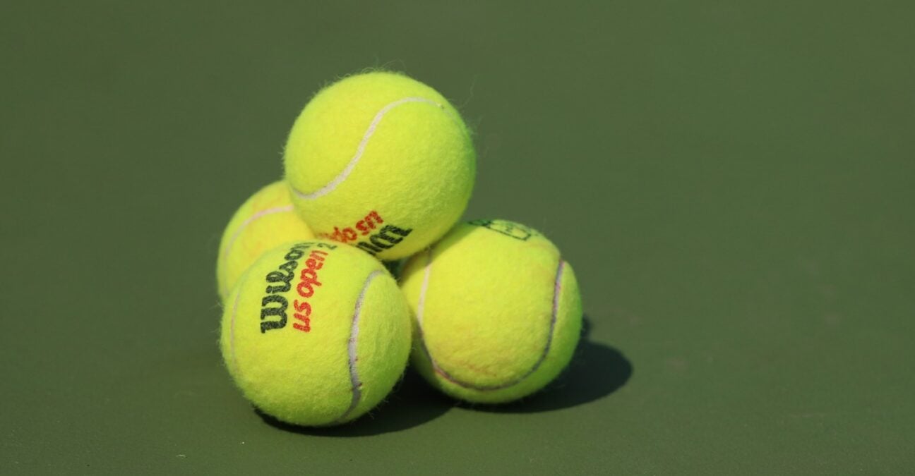 US Open balls on court