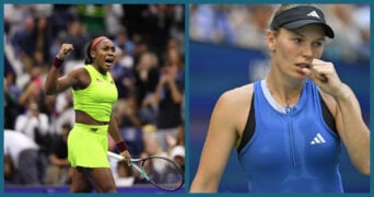 Coco Gauff and Caroline Wozniacki at the 2023 US Open