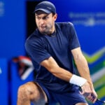 Aslan Karatsev at the 2023 Japan Open