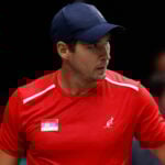 Dusan Lajovic at the 2023 Davis Cup in Valencia
