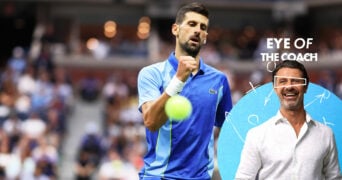 Eye of the coach Novak Djokovic