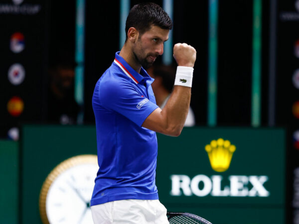 Novak Djokovic at the 2023 Davis Cup in Valencia