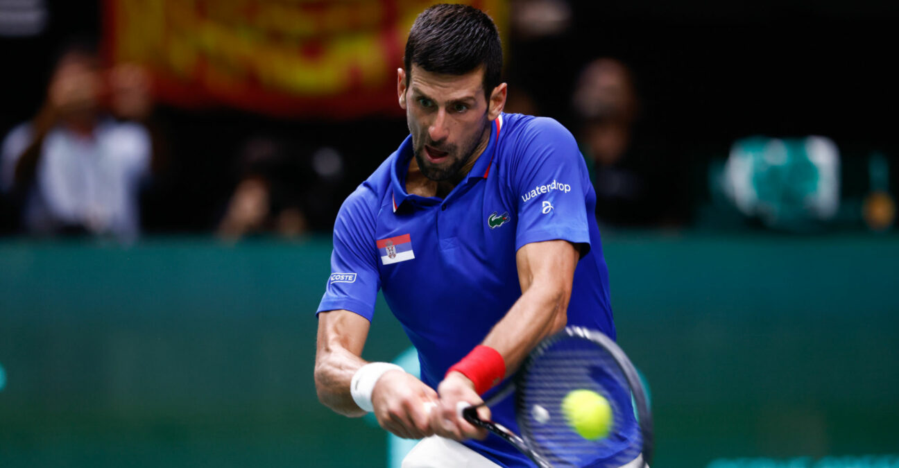 Novak Djokovic at the 2023 Davis Cup in Valencia