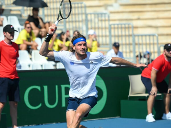 Stefanos Tsitsipas at the 2023 Davis Cup