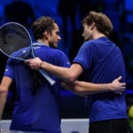 Daniil Medvedev and Alexander Zverev at the 2021 ATP Finals